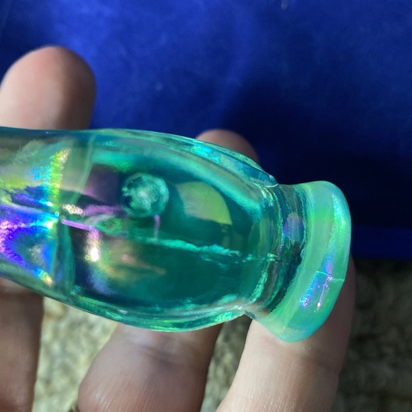 FENTON Art Glass Green Rooster/Chicken Figurine 2.75” - Picture 8 of 8